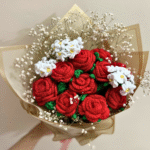 crochet rose bouquet
